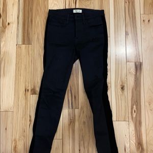 Madewell 9" High Rise Skinny Velvet Tuxedo Jeans